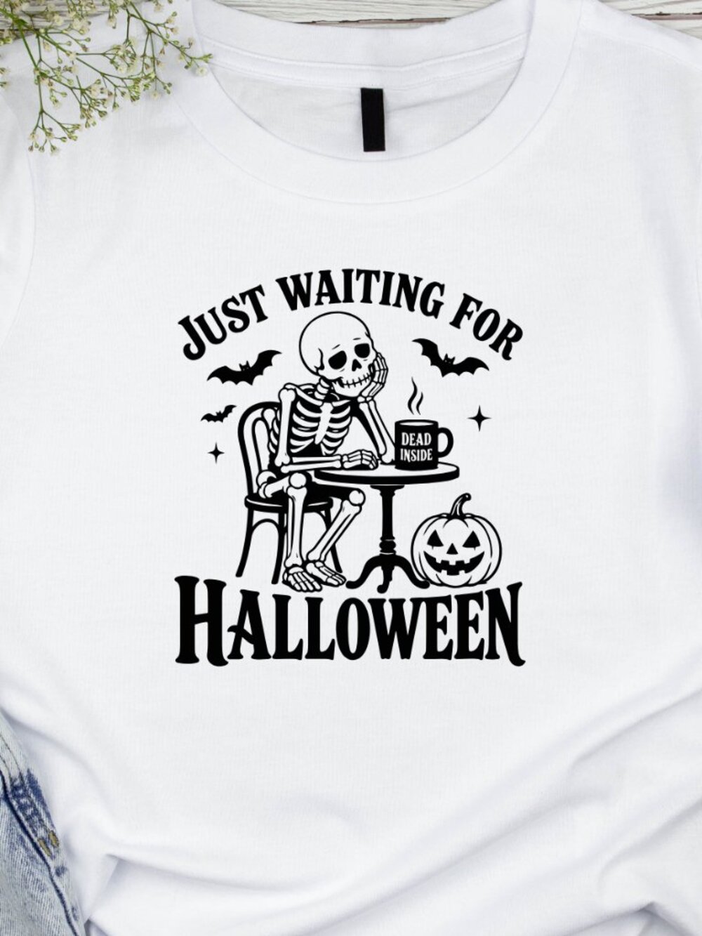 Just Waiting For Halloween Handmade Tee
